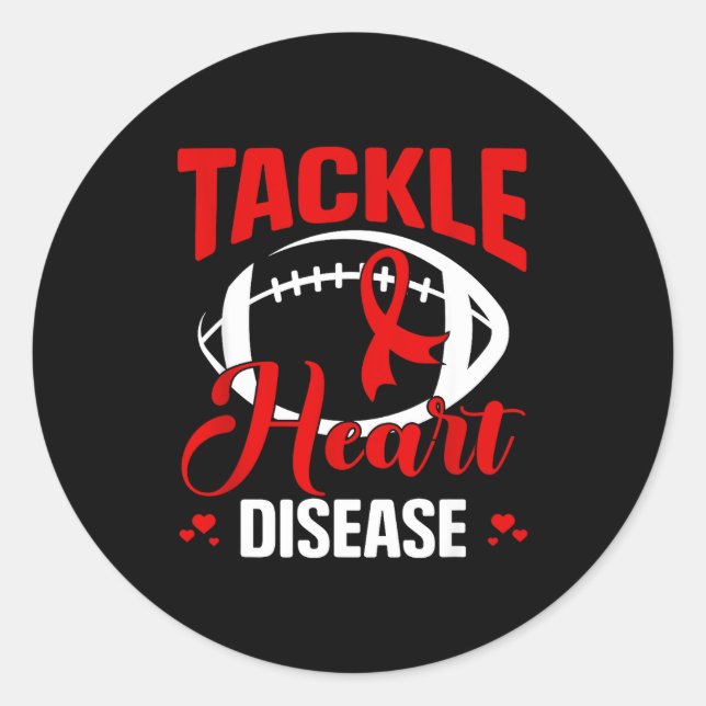 Adesivo Heart Disease Awareness Red Heart Tackle Heart Dis (Frente)
