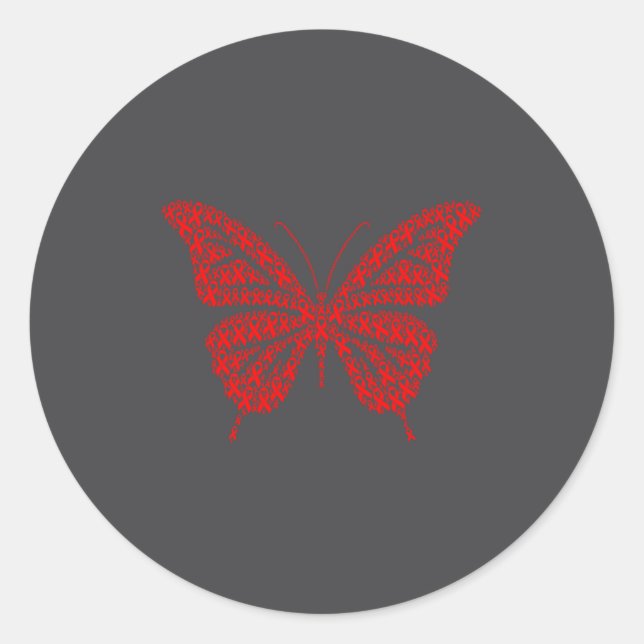 Adesivo Heart Disease Awareness Red Ribbon &amp; Heart Hea (Frente)