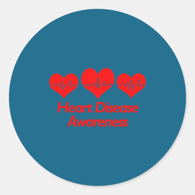 Adesivo Heart Disease Awareness Shirt - Heart Health  (Frente)
