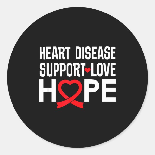 Adesivo Heart Disease Suprt Love Hope Red Ribbon  (Frente)