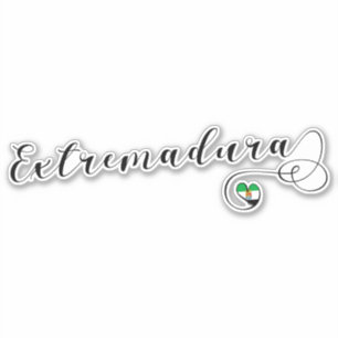 Adesivo Heart Extremadura Flag, Estremaúra, Espanha