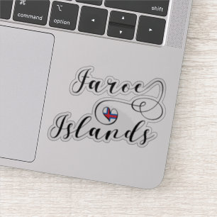 Adesivo Heart Faroe Islands Flag, Ilhas Faroé