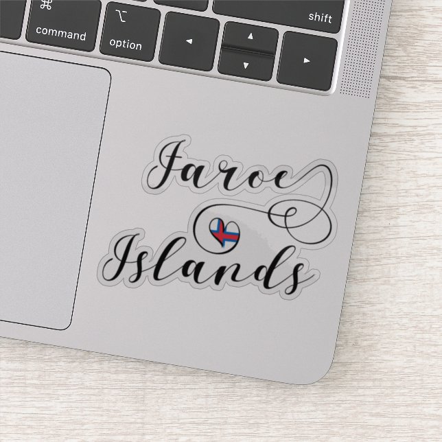 Adesivo Heart Faroe Islands Flag, Ilhas Faroé (Detalhe)