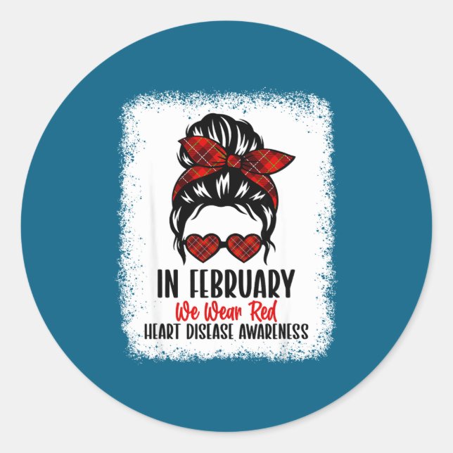 Adesivo Heart Health Heart Disease Awareness Heartbeat Chd (Frente)