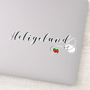 Adesivo Heart Heligoland Flag, Alemanha, Helgoland