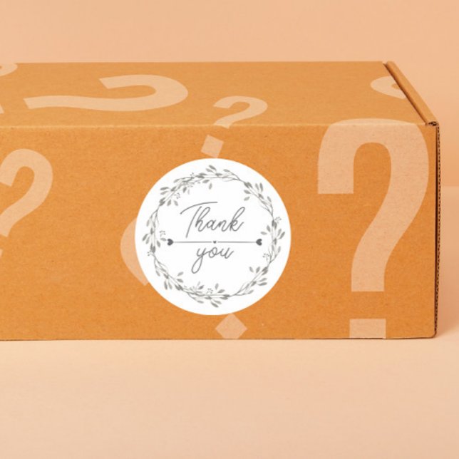 Adesivo heart Leaf Wreath Thank You business parcel (Criador carregado)