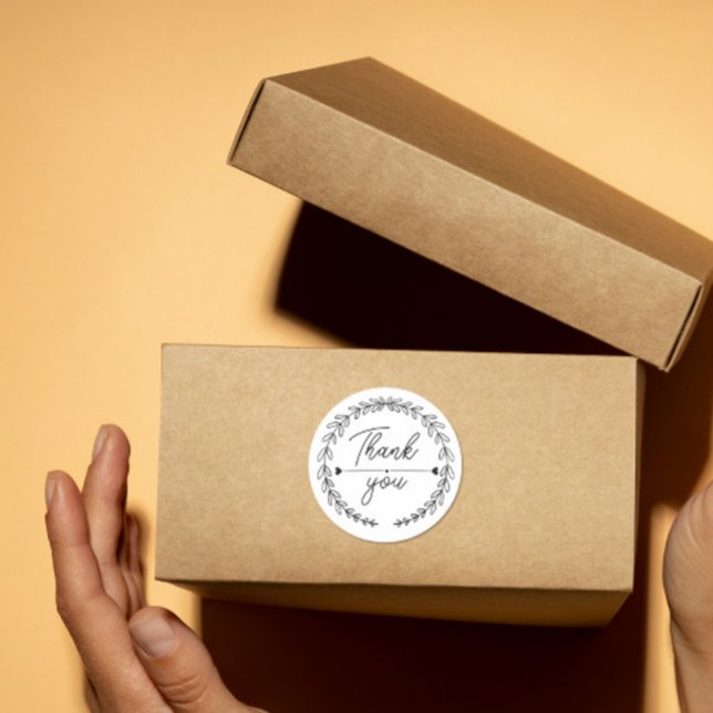Adesivo heart Leaf Wreath Thank You business parcel (Criador carregado)