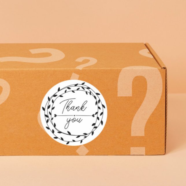 Adesivo heart Leaf Wreath Thank You business parcel (Criador carregado)