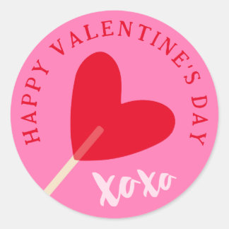 Adesivo Heart Lollipop XOXO Love Valentine's Day Pink Red