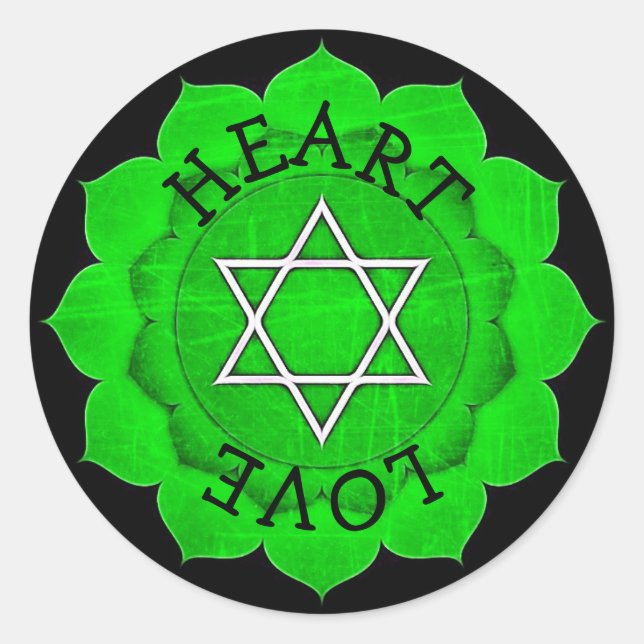 Adesivo Heart Love Chi Green Chakra Stickers (Frente)