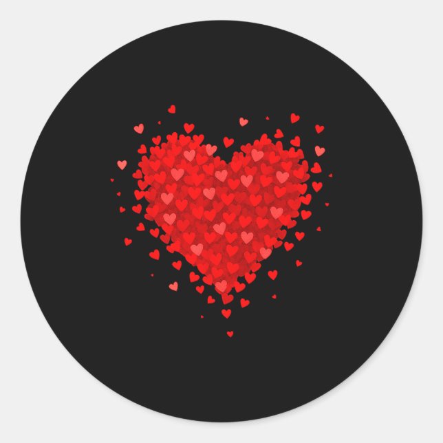 Adesivo Heart Made Of Hearts Valentines Day Womens Teens G (Frente)