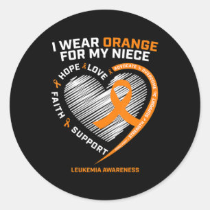 Adesivo "Heart Orange Ribbon" Para Minha sobrinha Leucemia