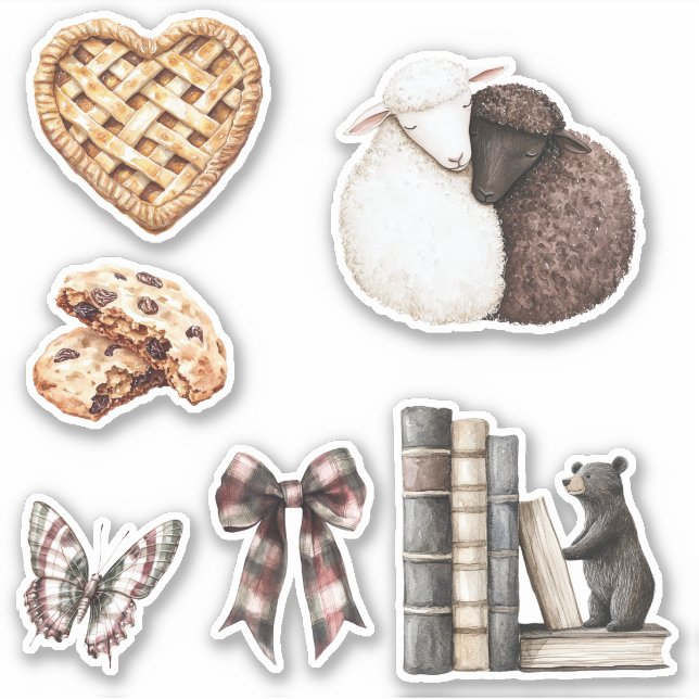 Adesivo Heart Pie Lambs Chocolate Chip Cookie Butterfly   (Frente)