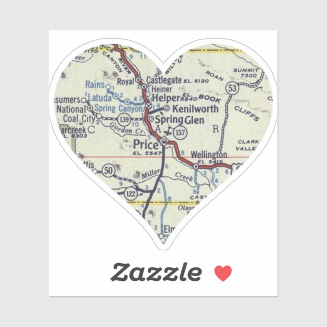 Adesivo Heart Price Utah (Folha)