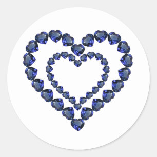 Adesivo Heart Sapphire Gemstone