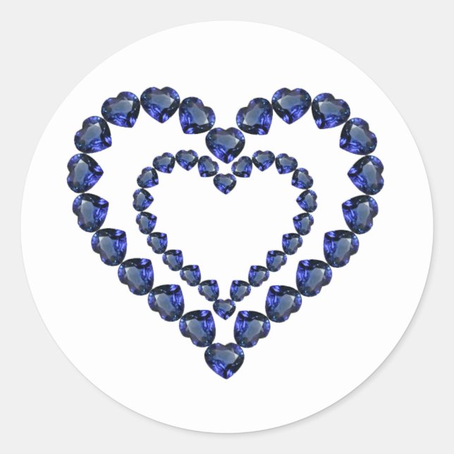 Adesivo Heart Sapphire Gemstone (Frente)