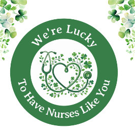 Adesivo Heart Shamrock Stethoscope Lucky to Have Nurses 