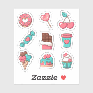 Adesivo Heart Shaped Desserts Stickers