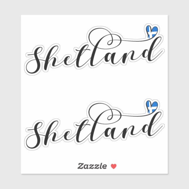 Adesivo Heart Shetland Flag, Ilhas Shetland (Folha)