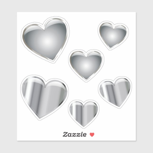 Adesivo Heart Silver Chrome Vinyl (Folha)