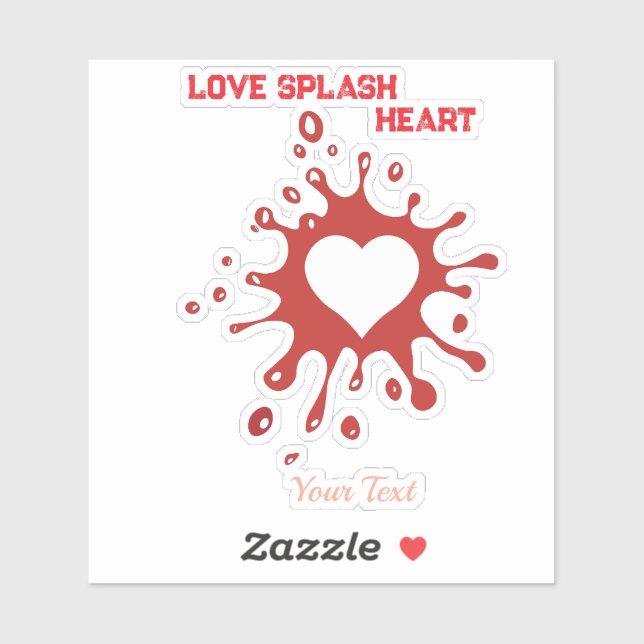Adesivo Heart Splash Art – Creative Love Expression Design (Folha)