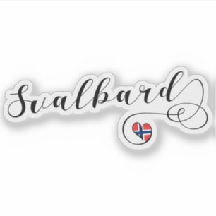 Adesivo Heart Svalbard Flag, Spitsbergen, Noruega