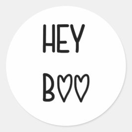 Adesivo Heart Typography Hey Boo