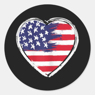 Adesivo Heart US Flag 4 de julho Patriotic American Stars