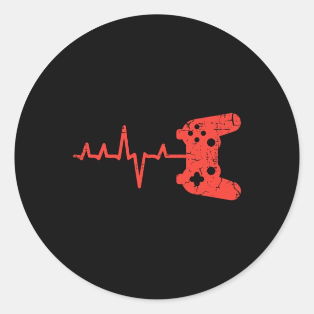 Adesivo Heartbeart Game Controller Video Gaming Men K (Frente)