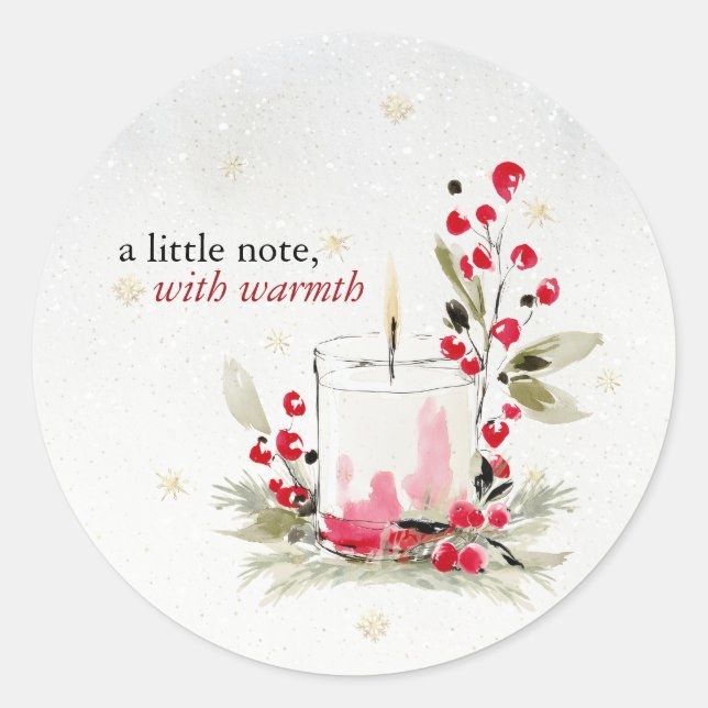 Adesivo Hearthlight Notes Winter Cozy Candle Personalized (Frente)