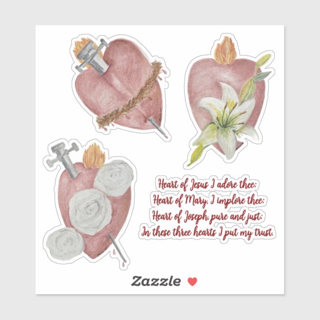 Adesivo Hearts of the Holy Family Vinyl Sticker (Folha)