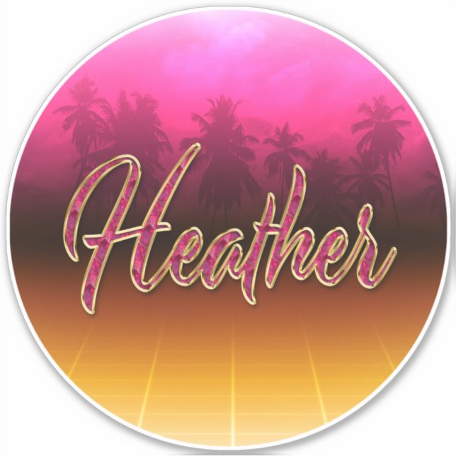 Adesivo Heather Vorname Name golden pink Aufkleber Sticker (Frente)