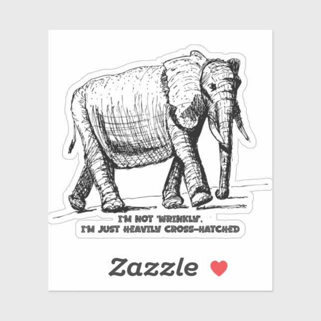 Adesivo Heavy Cross-Hatched Elephant (Folha)