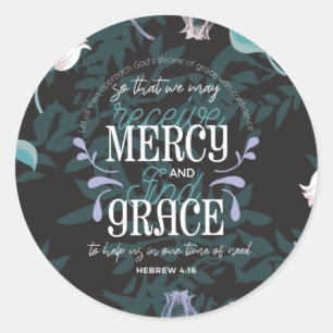 Adesivo Hebraico 4:16 cita preto