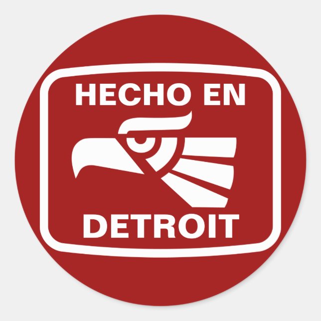 Adesivo Hecho en Detroit personalizado personalizado perso (Frente)