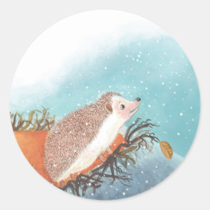 Adesivo Hedgehog e primeiros flocos de neve