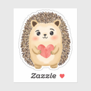 Adesivo Hedgehog Heart Watercolor