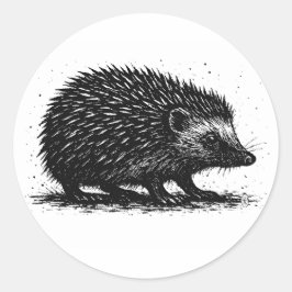 Adesivo Hedgehog Ink Illustration — Black & White Creature