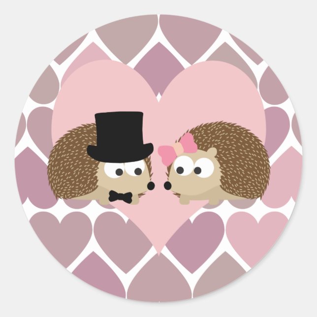 Adesivo Hedgehog Love with Hearts (Frente)