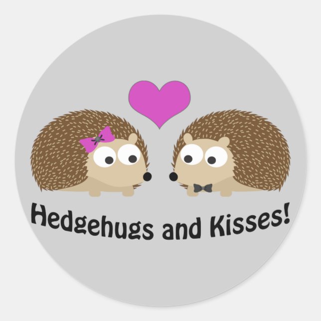 Adesivo Hedgehugs e Kisses Hedgehog Love (Frente)