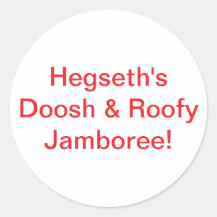 Adesivo Hegseth Doosh Roofy Jam Hankamer Artjunkhaus Histó
