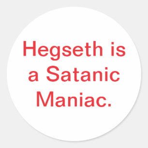 Adesivo Hegseth Satanista Anticristo Hankamer Artjunkhaus