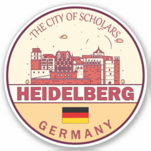 Adesivo Heidelberg Alemanha City Skyline Emblem