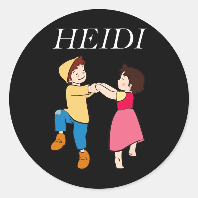 Adesivo Heidi E Peter Dancing Cartoon Tv Series Com Log (Frente)