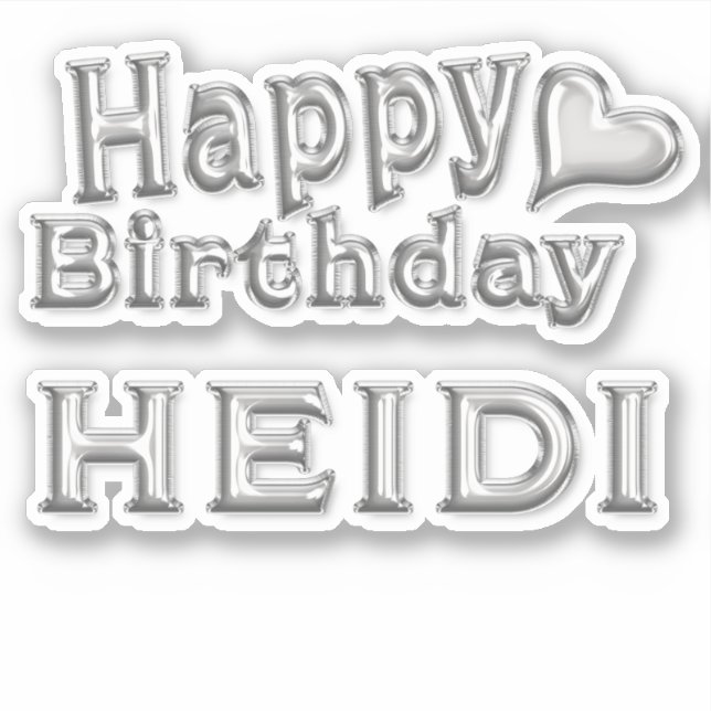 Adesivo Heidi Happy Birthday silver Aufkleber Sticker (Frente)
