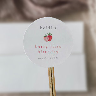Adesivo HEIDI Pink Strawberry Girl Berry Primeiro Aniversá