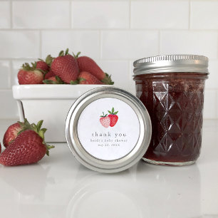 Adesivo HEIDI Pink Strawberry Jam Chá de fraldas Obrigado