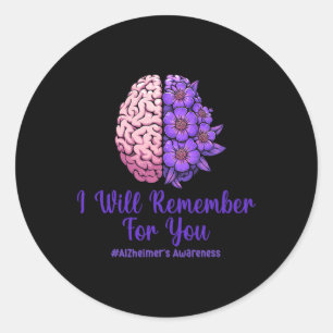 Adesivo Heimerheimer Roxo Cérebro Floral Eu Vou Lembrar De