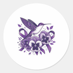 Adesivo Heimers Purple Floral Pansy Dementia Hummingbird R