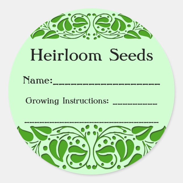 Adesivo Heirloom Seeds Pacote de Semente Personalizado de  (Frente)